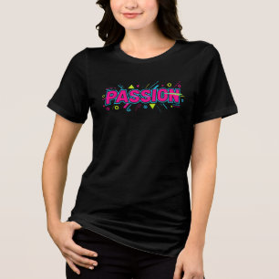 Camiseta Tipografia Vibrante Paixão - Aestética Pop Art Ret