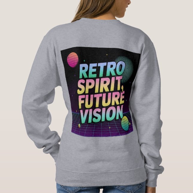 Camiseta Tipografia vibrante "Retro Spirit, Future Vision" (Verso)