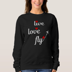 Camiseta Tipografia Viva Amor Voa com Avião e Corações