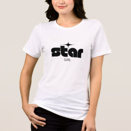 Camiseta Tipografia Y2K da Star Girl (Preta)