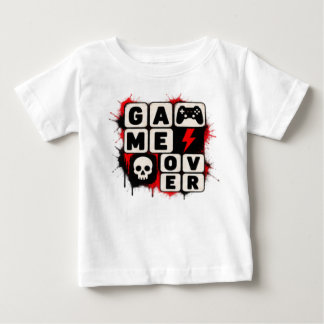 Camiseta Típográfica de Jogo Divertida - Game Over