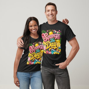 Camiseta Típográfica de Verão Squeeze The Day Tr