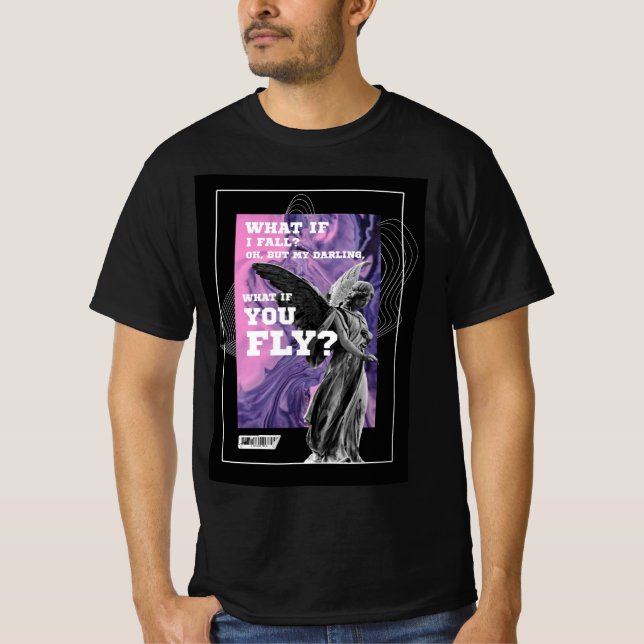 Camiseta Tipográfica Motivacional E Se Você Voar (Frente)