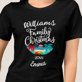 Camiseta Tipologia da família de Natal de praia tropical
