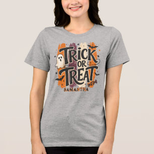 Camiseta Tipologia retrô de Doce ou Travessura