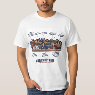 Camiseta Tipos de Aula Universitária Divertidos "Dias de Un