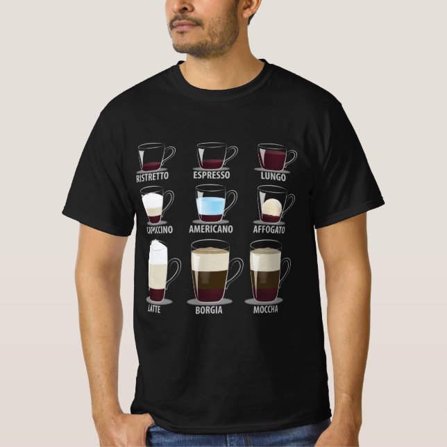 Camiseta Tipos de café (Frente)