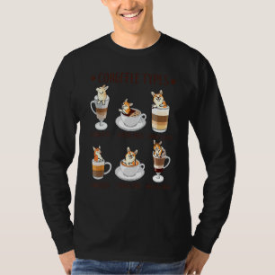 Camiseta Tipos De Café Café E Corgi Engraçado