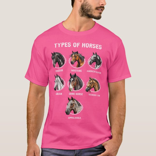 Camiseta Tipos de Cavalos Cavalos, Cavalos, Cavalos (Frente)