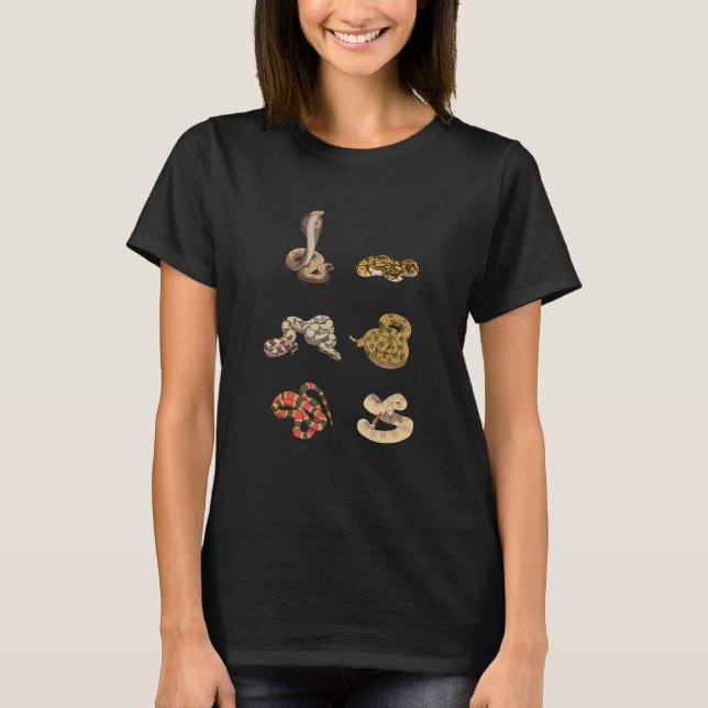 Camiseta Tipos de Cobra Gráfico Educacional Cobra Lov (Frente)