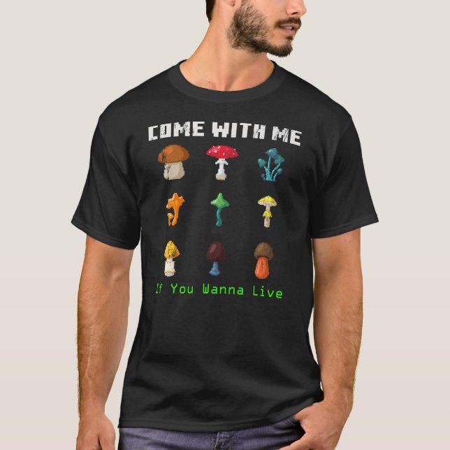 Camiseta Tipos de Cogumelos Saúde Memória Forrageira Engraç (Frente)