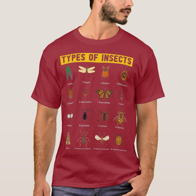 Camiseta Tipos De Coletor De Insetos Entomologista (Frente)