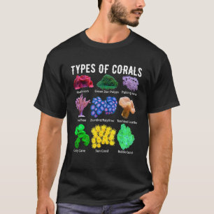 Camiseta Tipos de corais Corais Recifes de coral Aquarista