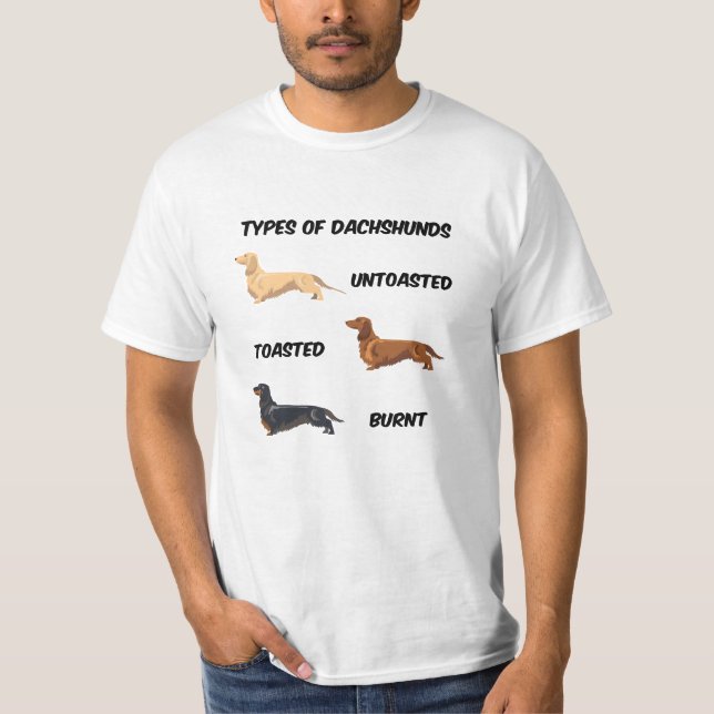 Camiseta Tipos de Dachshunds (Frente)