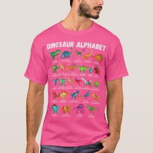 Camiseta Tipos De Dinossauros Alphabet A-Z Abc Dino Identif