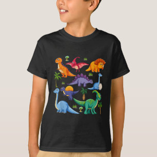 Camiseta Tipos de Dinossauros Gráficos Meus Dinos Legal Din