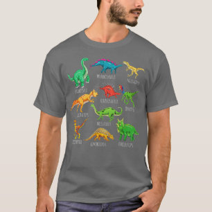 Camiseta Tipos de dinossauros Identificação Dino 3