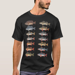Camiseta Tipos De Espécies De Peixes De Água Doce Pesca Pes
