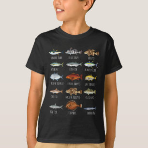 Camiseta Tipos De Espécies De Peixes De Água Salgada Biolog