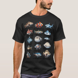 Camiseta Tipos de Espécies de Peixes Peixes de Água Doce Pe