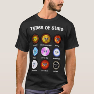 Camiseta Tipos de Estrelas da Astronomia