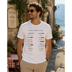 Camiseta Tipos de Facas Italianas