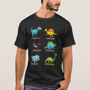 Camiseta Tipos De Filhos De Identificação De Dinossauros Di