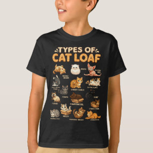 Camiseta Tipos de Gato Fofo para Crianças Meninos Meninas A