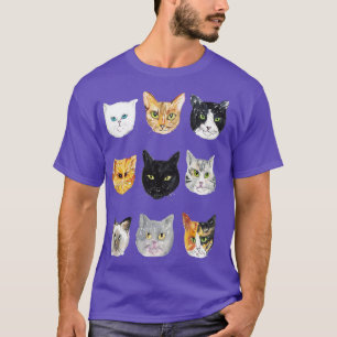Camiseta Tipos de gatos criam rosto