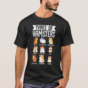 Camiseta Tipos De Hamsters Roedores Fúneiros Sírios Fúnebre