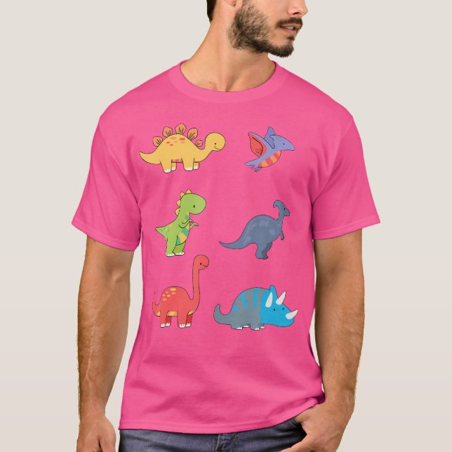 Camiseta Tipos De Identificação Dino De Dinossauros - Swee  (Frente)