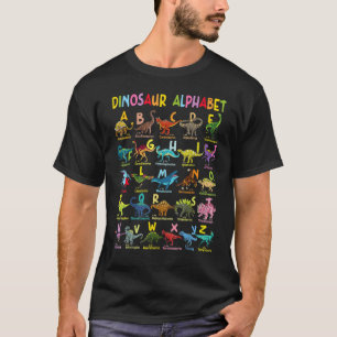 Camiseta Tipos De Identificação Dos Dinossauros A Z Abc