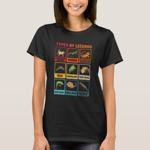 Camiseta Tipos De Lizard Reptiles Animal Pet