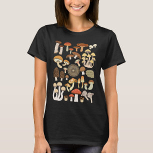 Camiseta Tipos de materiais de colecionador de cogumelos