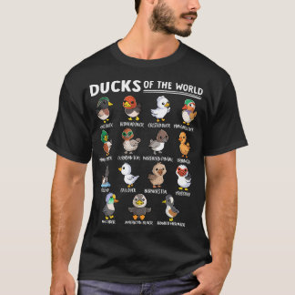 Camiseta Tipos de Pato Ganso Fofo Animal Educacional Patos