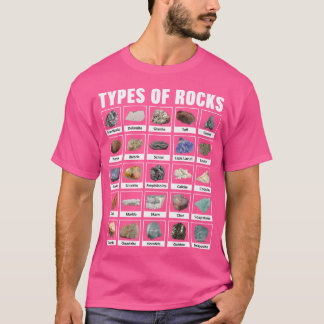 Camiseta Tipos De Rochas Para Geólogos Geologia Geólogo