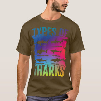 Camiseta Tipos De Tubarões