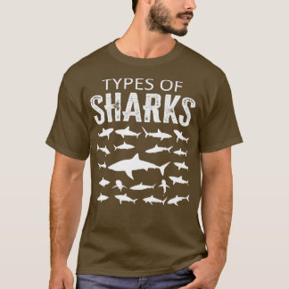 Camiseta Tipos De Tubarões