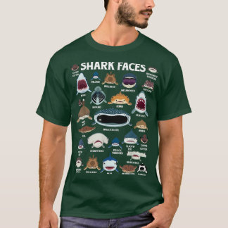 Camiseta Tipos de Tubarões Identificação Aniversário Scho