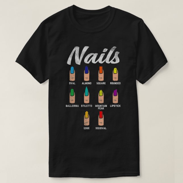 Camiseta Tipos De Unhas (Frente do Design)