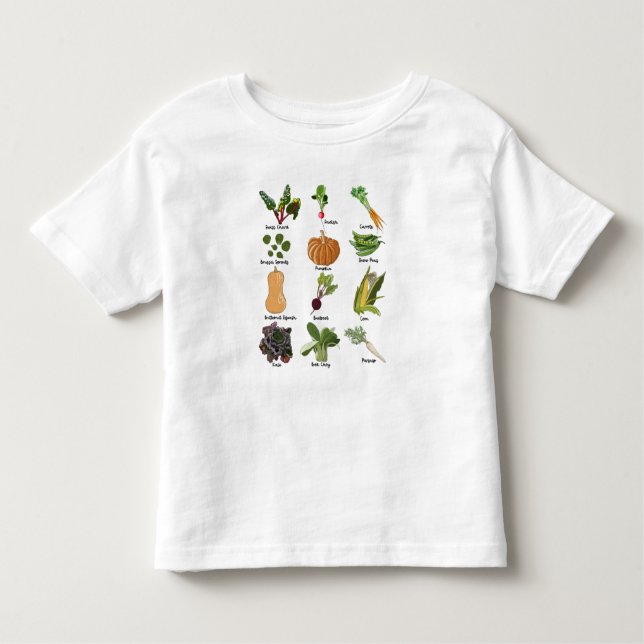 Camiseta Tipos de vegetais de outono (Frente)