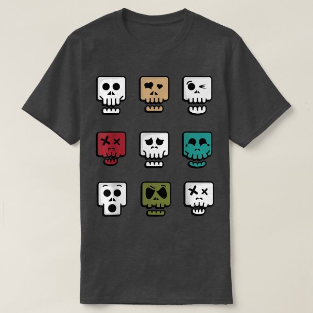 Camiseta Tipos Diferentes De Pele Óssea Crânio  (Frente do Design)