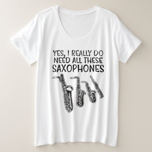 Camiseta Tipos saxofone (Frente do Design)