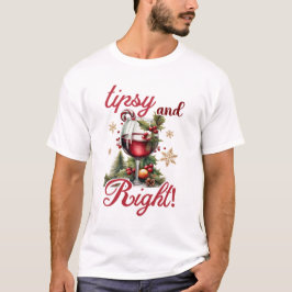 Camiseta Tipsy and Bright Funny Wine Lovers Christmas