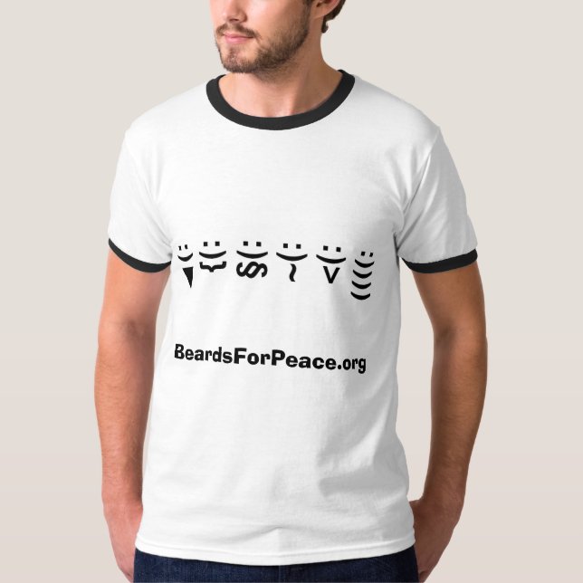 Camiseta Tira da barba, BeardsForPeace.org (Frente)