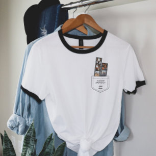 Camiseta Tira de Filme de Foto de São Valentão com Bolso Ch