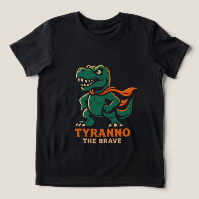 Camiseta Tiranão, o Corajoso Dinossauro Herói (Design frontal)