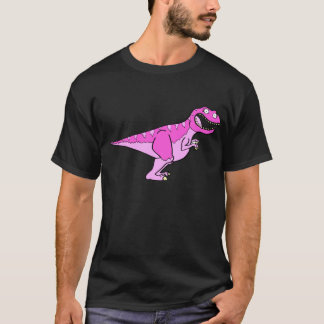 Camiseta Tiranossauro cor-de-rosa Rex