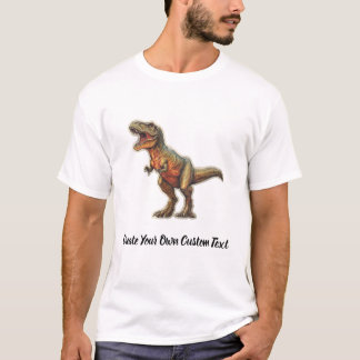 Camiseta Tiranossauro rex Dino Crie Seu Próprio Texto Perso