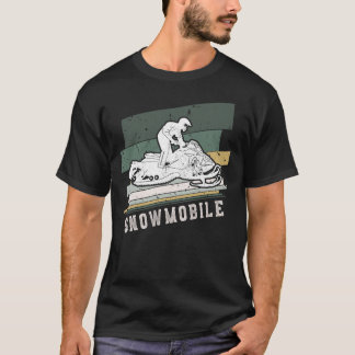 Camiseta Tiras de Vintagem Retroativa do Snowmobile